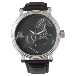 Fokken paard silhouet horloge