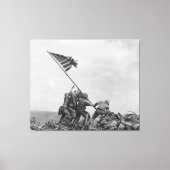 Fokken van Amerikaanse vlag op Iwo Jima (1945) Canvas Afdruk (Voorkant)