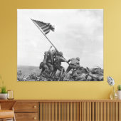 Fokken van Amerikaanse vlag op Iwo Jima (1945) Canvas Afdruk (Insitu (Woonkamer))