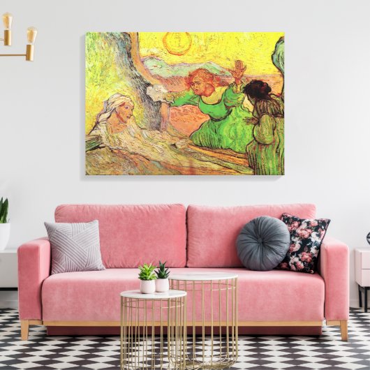 Fokken van Lazarus na Rembrandt van Gogh Canvas Afdruk (Insitu (Woonkamer))