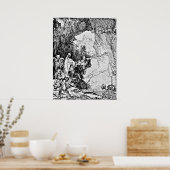 Fokken van Lazarus Rembrandt Engraving Poster (Keuken)