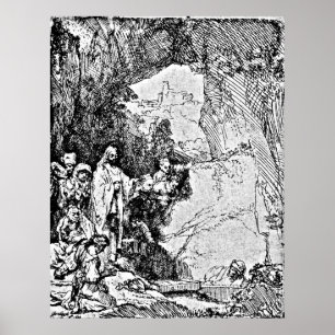 Fokken van Lazarus Rembrandt Engraving Poster