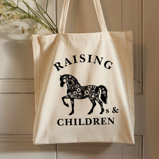 Fokken van Paarden & Kinderen Wildflower Ruiterspo Tote Bag