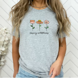 Fokken van wilde bloemen Verkleurde Floral Mam van T-shirt