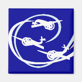 Fokker Air show wit en blauw Magneet (Voorkant)