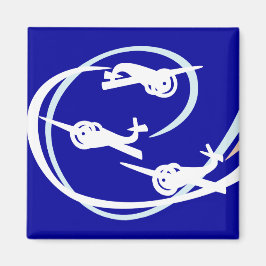 Fokker Air show wit en blauw Magneet