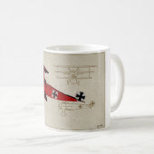 Fokker DR 1 Fighter WWI Coffee Mok (Voorkant rechts)