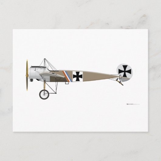 Fokker E-1 Eindecker Briefkaart (Voorkant)