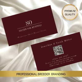 Fokker QR Code Kennel Monogram Bourgondië Ivoor Visitekaartje