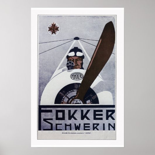 Fokker Schwerin WW1 Aviation Poster (Voorkant)