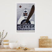 Fokker Schwerin WW1 Aviation Poster - large (Keuken)