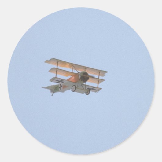 Fokker Tri-vlak - Replica of Red Baron Ronde Sticker (Voorkant)