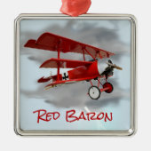 Fokker Triplane van Red Baron Metalen Ornament (Voorkant)