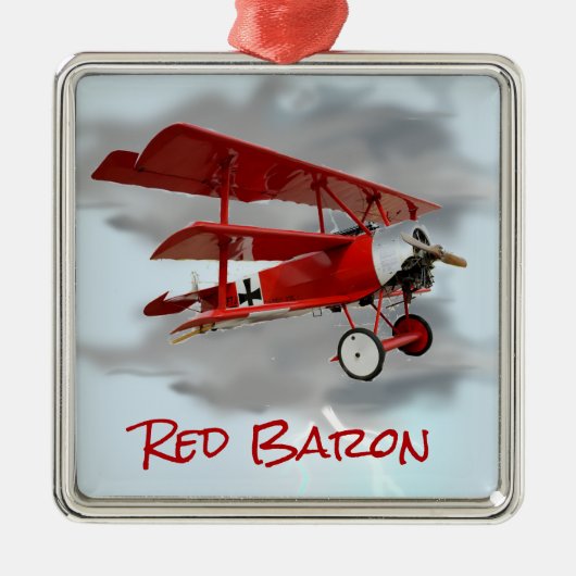 Fokker Triplane van Red Baron Metalen Ornament (Voorkant)