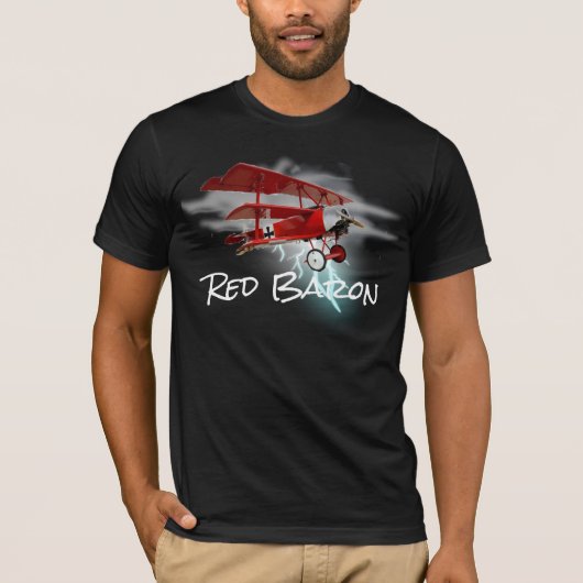 Fokker-vliegtuig van Red Baron T-shirt (Voorkant)