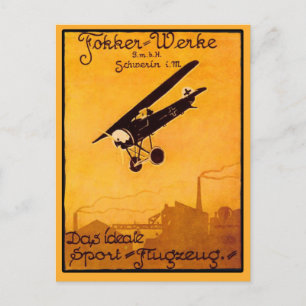 Fokker Worke Poster op Notecards Briefkaart