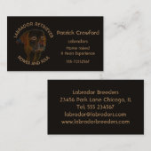 Fokkerij en opleiding van labradors visitekaartje (Voorkant / Achterkant)