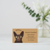 Fokkerij en opleiding van sphynx-katten visitekaartje (Staand voorkant)