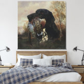 Fokkers die jagen met de Duitse horthaasboomstamme Canvas Afdruk (Insitu (Slaapkamer))