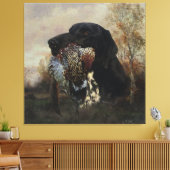 Fokkers die jagen met de Duitse horthaasboomstamme Canvas Afdruk (Insitu (Woonkamer))