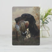 Fokkers die jagen met de Duitse horthaasboomstamme Kaart (Staand voorkant)