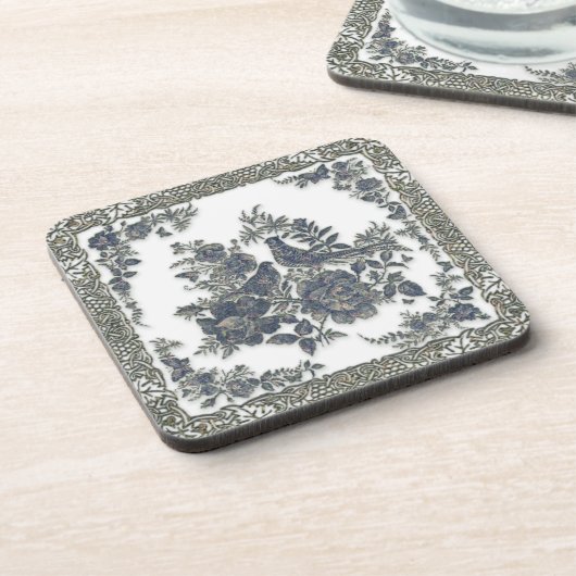 Fokmiddelen in bloemen bier onderzetter (Linkerzijde)