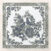 Fokmiddelen in bloemen glazen onderzetter (Voorkant)