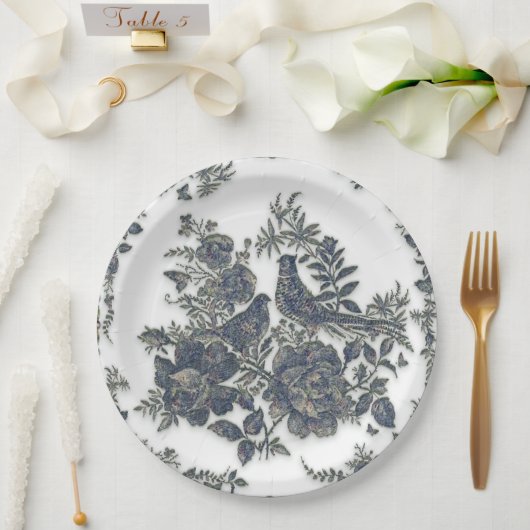 Fokmiddelen in bloemen papieren bordje (Huwelijk)