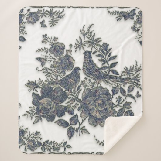 Fokmiddelen in bloemen sherpa deken (Voorkant)