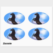 fokpaard ovale sticker (Vel)