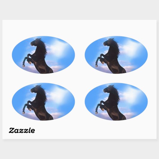 fokpaard ovale sticker (Vel)