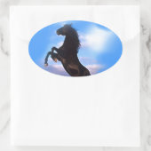 fokpaard ovale sticker (Tas)