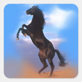 fokpaard vierkante sticker (Voorkant)