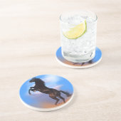 fokpaard zandsteen onderzetter (Zijkant)