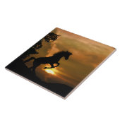  fokpaarden KunstTegel Tegeltje (Zijkant)