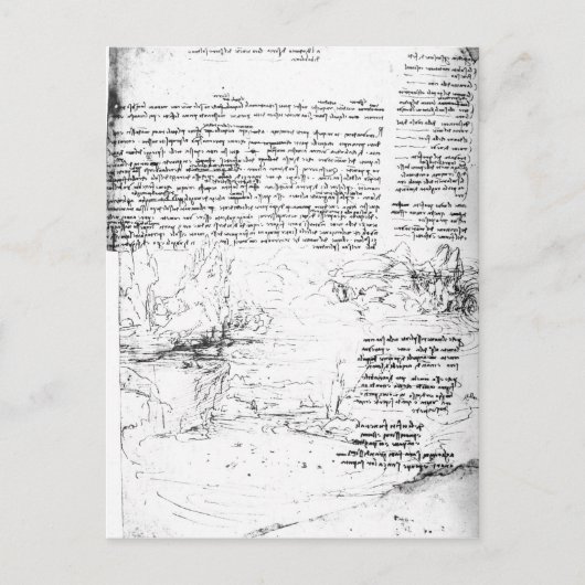 Fol.145v-a, pagina van het notitieboek van Da Vinc Briefkaart (Voorkant)