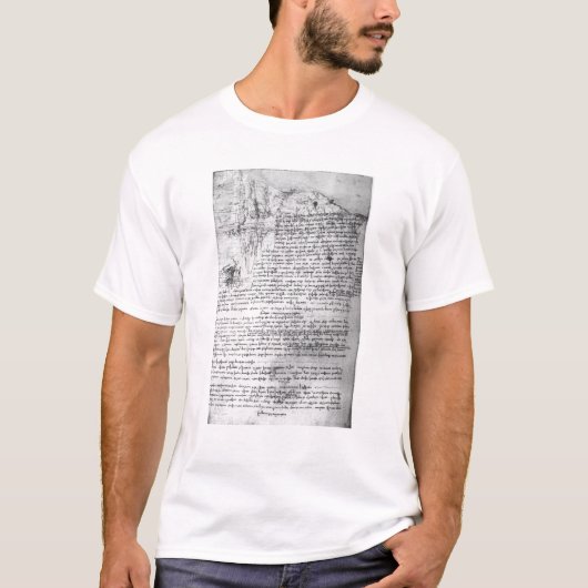 Fol.145v-b, pagina van Da Vinci's notebook T-shirt (Voorkant)