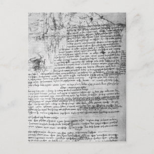 Fol.145v-b, pagina van het notitieboek van Da Vinc Briefkaart