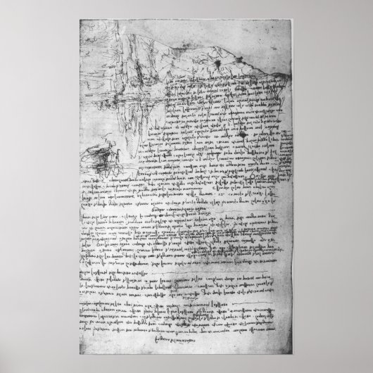 Fol.145v-b, pagina van het notitieboek van Da Vinc Poster (Voorkant)