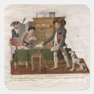 Fol.55 Landenfolk en de Geldwisselaar Vierkante Sticker