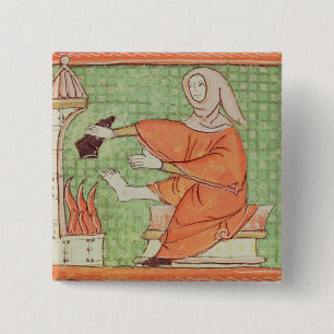 Fol.58r februari: Warming door brand Vierkante Button 5,1 Cm
