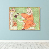 Fol.58r Februari: Warming door de Vuur Canvas Afdruk (Insitu (Houten vloer))