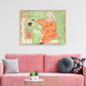 Fol.58r Februari: Warming door de Vuur Canvas Afdruk (Insitu (Woonkamer))