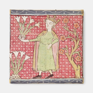 Fol.58v April: Het schoppen van Bloemen Magneet