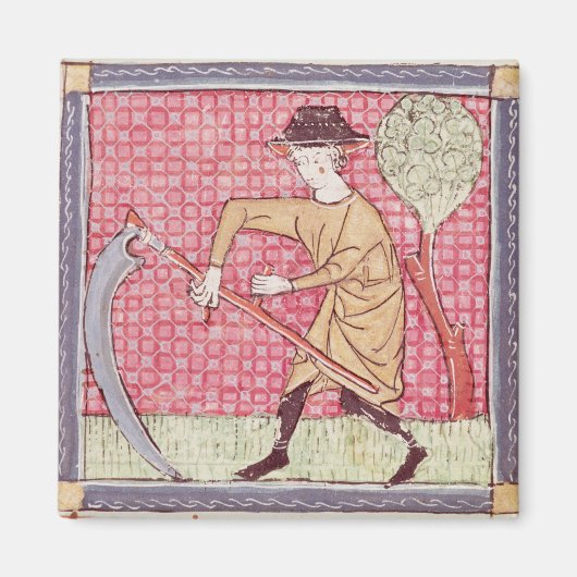 Fol.58v June: Haymaking Magneet (Voorkant)