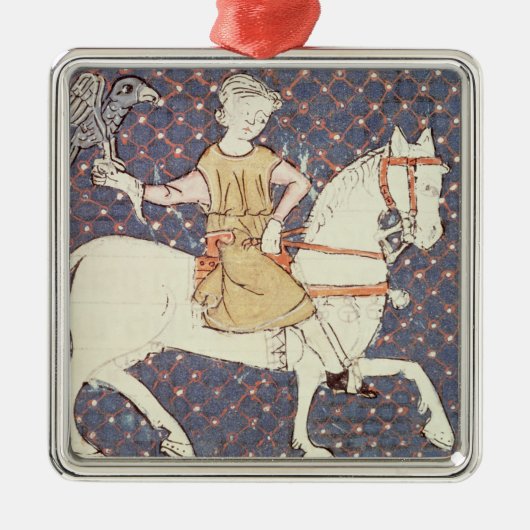 Fol.58v mei: Falconry Metalen Ornament (Voorkant)