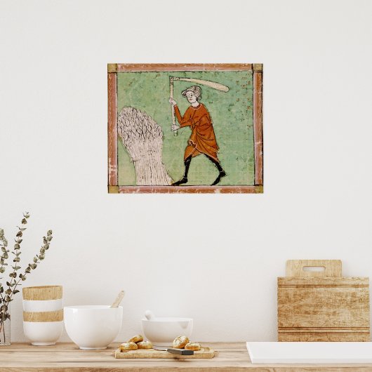 Fol.59r Augustus: Verfrissende tarwe Poster (Keuken)