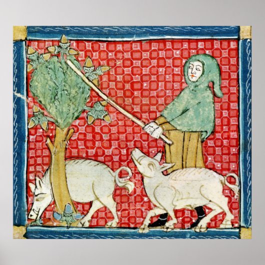 Fol.59v November: Het verzamelen van havens Poster (Voorkant)