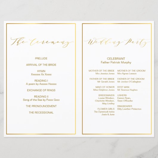 Folbaar goudtrouwprogramma met chic font (Achterkant)