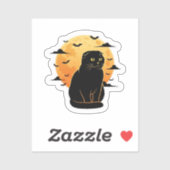 Fold & Full Moon - Schotse Vouw Kat Halloween Sticker (Vel)